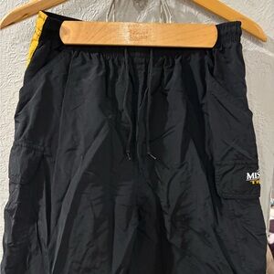 Starter Vintage Missouri Tigers Nylon Track Pants Black/Yellow Mens size Med